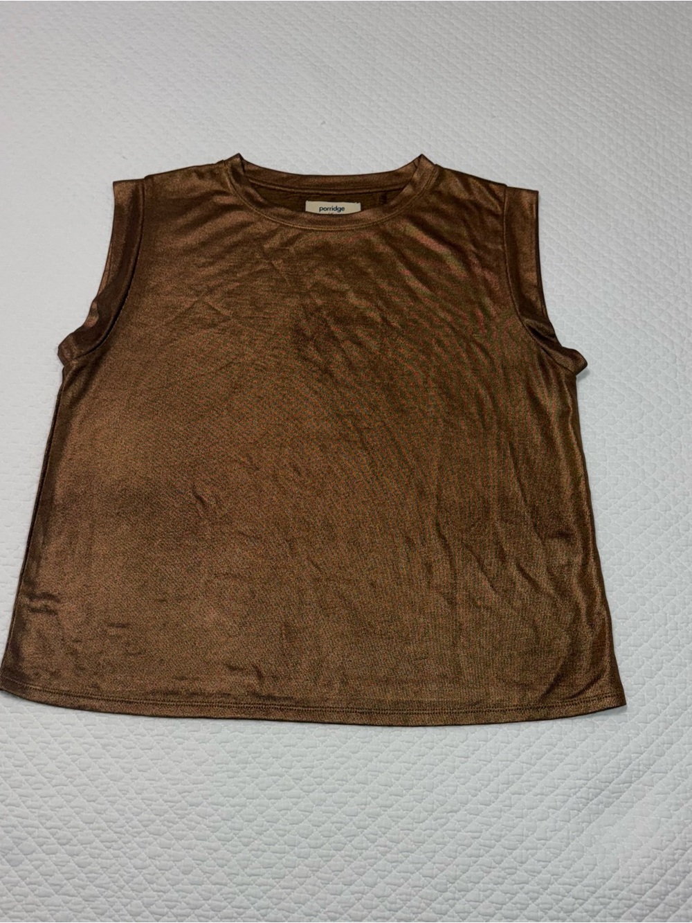 Porridge Metallic Bronze Sleeveless Crewneck Tank